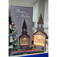 GENERICO - Faro Con Papá Noel Giratorio Decoración Adorno De navidad