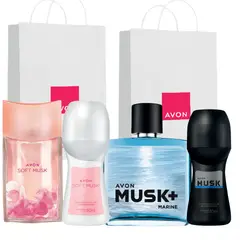 AVON - Kit Perfume Soft Musk + Musk Marine + 2 desodorantes