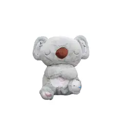 INFANTILES CAJUROMIX - Peluche Koala Gris Recargable Que Respira Con Luz Y Sonido