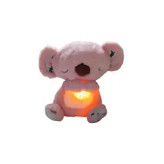 INFANTILES CAJUROMIX - Peluche Koala Rosado Recargable Que Respira Con Luz Y Sonido