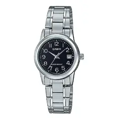 CASIO - Reloj LTP-V002D-1B Original Dama Elegante - Plateado