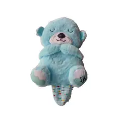 INFANTILES CAJUROMIX - Peluche Nutria Azul Recargable Que Respira Con Luz Y Sonido