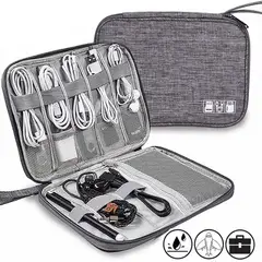GENERICO - Estuche Organizador Cables Bolsa Viaje Almacenar Color Gris pequeña