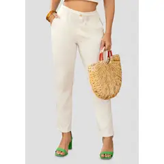 MARKETING PERSONAL - Pantalón Mujer Marfil Mp 1785
