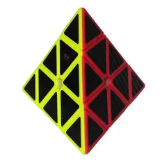 QIYI - Cubo Rubik Pyraminx Stickers en Fibra De Carbón