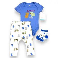HUDSON - Conjunto 3 Pcs Ropa Para Bebe Niño baby 100% Algodon