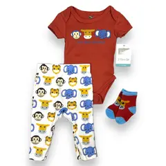 HUDSON - Conjunto 3 Pcs Ropa Para Bebe Niño baby 100% Algodon