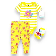 HUDSON - Conjunto 3 Pcs Ropa Para Bebe Niña baby 100% Algodon