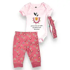 HUDSON - Conjunto 3 Pcs Ropa Para Bebe Niña baby 100% Algodon