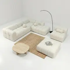 GENERICO - Juego de muebles modulares esquinero Marbel Moderno Grande Blanco