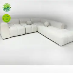 GENERICO - Juego de sala moderno Marbel blanco moderno grande