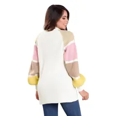 FG STORE - Saco TEJIDO Mujer Medio - Largo Mujer Marfil