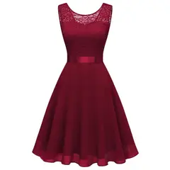 YURELKSHOP - VESTIDO FIESTA DE ENCAJE CORTO MUJER COCTEL