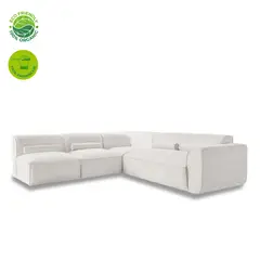 GENERICO - Juego de sala moderno Blanco en L Sofá Felix 2 Pradera Blanco