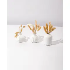 DECORACIONES ALE Y GABY - Juego de 3 Jarrones con flores Decorativas Preservadas