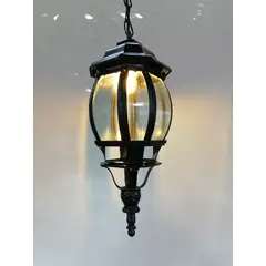 GENERICO - Farol De Techo Antiguo U.s.a En Hierro Y Cristal 1950