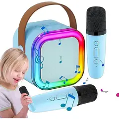 GENERAL - PARLANTE KARAOKE PORTABLE MINI CON MICROFONO CON LUZ USB