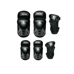 CHICOS - Protecciones Patinaje Rodilleras Coderas Y Guantes Negras XS