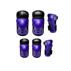 CHICOS - Protecciones Patinaje Rodilleras Coderas Y Guantes Moradas S