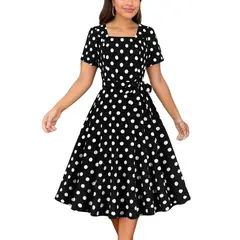 YURELKSHOP - VESTIDO CASUAL MIDI COCTEL MUJER CURVY VITAGE PLUS