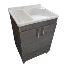 IDEAL - LAVADERO CON MUEBLE EN MADERA COLOR FRESNO HUMO 60X50X85