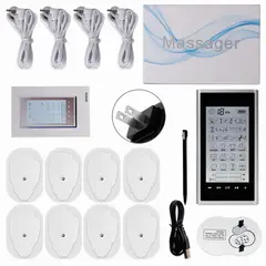 GENERICO - Tens Ems Estimulador Muscular 4 Canales 24 Modos 8 Electrodos