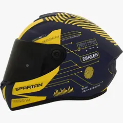 SPARTAN - CASCO MOTO DRAKEN FINGERPRINT AZUL MATE TALLA M