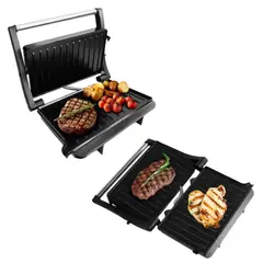 MERTEC - Asador Panini Grill Multifuncional Silver