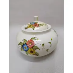 GENERICO - Bombonera O Sopera De Mesa Antigua En Ceramica Y Óleo Usa