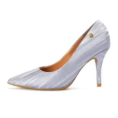 VIZZANO - Stiletto Alto Metalizado Plata Boreal