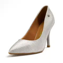 VIZZANO - Stiletto Alto Metalizado Napa Plata