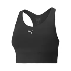 PUMA - Top Bra Marca Original Mid Impact All Long Negro Mujer