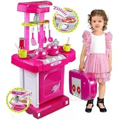 GENERICO - Cocina Infantil Maletin Pricesas Niñas Ollas Horno Juguete