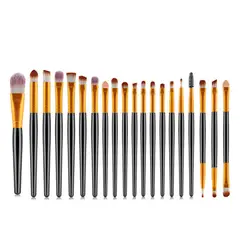 GENERICO - Brochas Maquillaje set 20 Piezas Negras