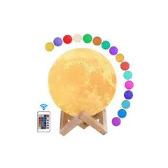 GENERAL - LAMPARA LUNA DE 16 COLORES DE 18 CM