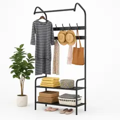 GENERICO - Perchero Zapatero 2 Niveles Con Ganchos Multifuncion Grande