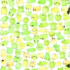 GENERICO - 12 Mini Mochi Squishises Fluorescentes Brillan En La Oscuridad Kawaii