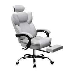 GENERICO - Silla de Oficina Gerencial Ejecutiva con Reposapiés 130° Roma Blanco