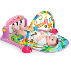GENERICO - GIMNASIO PARA BEBE PIANO ROSADO CON ACCESORIOS COLGANTES