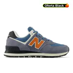 NEW BALANCE - Tenis 574-Azul/Naranja