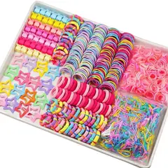 GENERICO - Set Accesorios Cabello Niñas Moñas Ligas Hebillas Ganchos