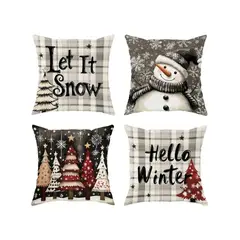 GENERICO - Set x 4 Fundas Cojin Navideño Decoración Navidad 45x45 cm