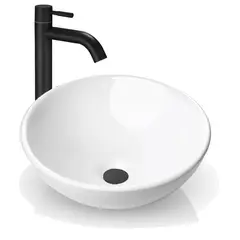 GENERICO - Kit Griferia Negra Agua Fría Alta-lavamanos Tazón-desagüe