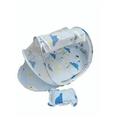 GENERICO - Mosquitero para bebé portátil Azul claro con Nubes