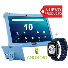 GENERICO - Tablet Niños 10 Pulg Android 11 32GB 2GB RAM + ESTUCHE + Reloj
