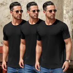 ELEMENTAL STORE - Camisetas para hombre en algodón 100% x 3 unidades.