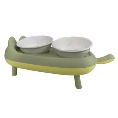 GENERICO - Comedero Doble Elevado Ceramica Mascotas