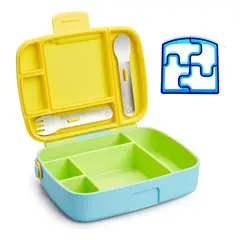 MUNCHKIN - Lonchera Bento Con Cubiertos Niños Cortador Pan