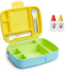 MUNCHKIN - Lonchera Bento Escolar Con Cubiertos Niños Salsero