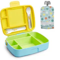 MUNCHKIN - Lonchera Bento Con Cubiertos Y Bolsa Batidos